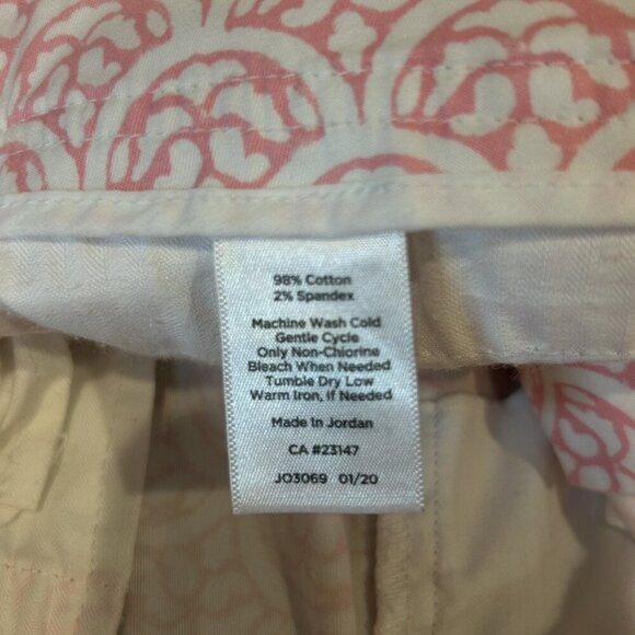 Talbots Perfect Short Pink Trellis Print Chino Shorts Size 2 - Picture 15 of 16